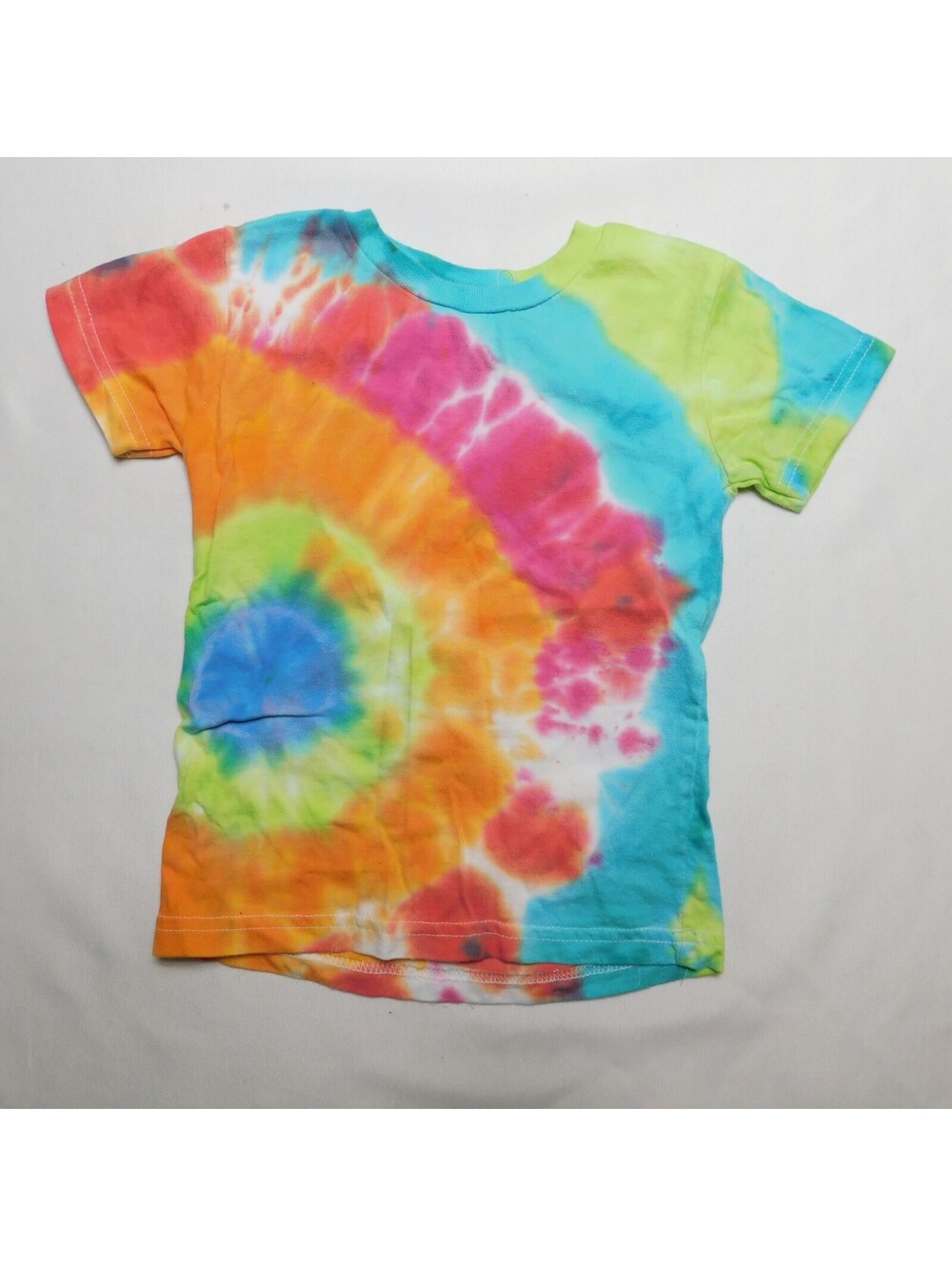 Creations by Grace Toddler Shirt 2T Rainbow Tie Dye Spiral Short Sleeve T-Shirt